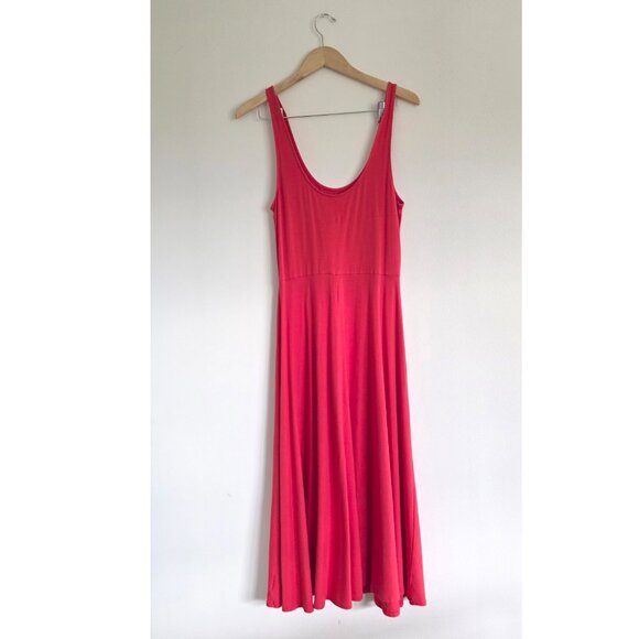 A New Day Classic Red Maxi Dress, Soft Stretch Knit Scoop Back Style Capsule - Picture 4 of 8